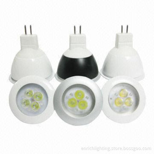 4 x 1W LED Spotlights, MR16 Base with High-efficiency, Made of Aluminum Housing